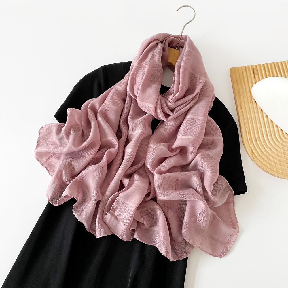 Элегантные женские шали корейские длинные шелковые шали простые роскошные шелковые шарфы женские