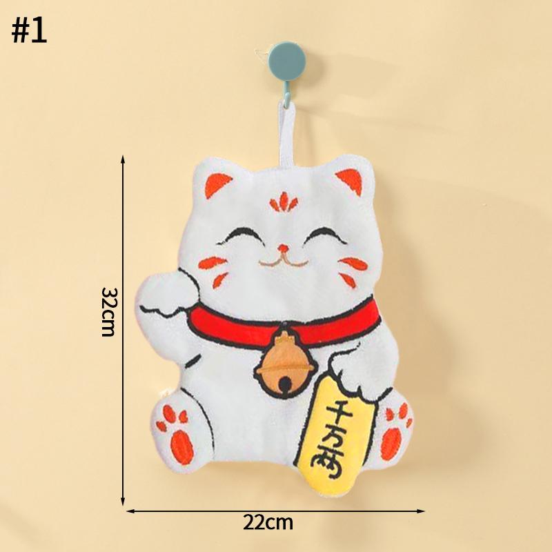 Cartoon Black Cat Hand Towel Soft Absorbent Coral Fleece Children Face Towel Halloween Pumpkin Hand Towels Bathroom Kitchen Use