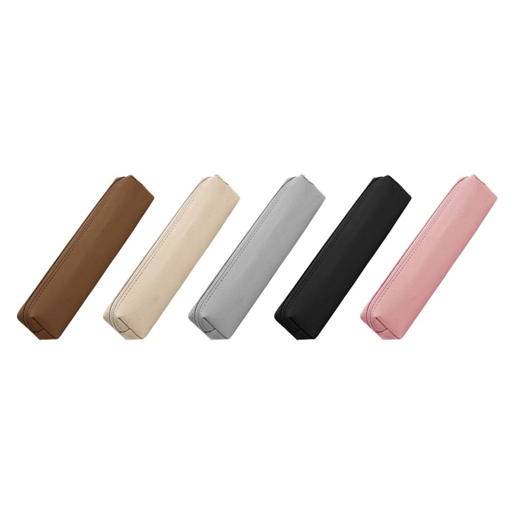 Small Pencil Case Portable Pen Holder Box Leather Pencil Bag Pen Pouches Travel Makeup Bag For School Office Travel