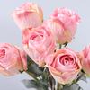 7pcs Burnt Edge Lifelike Rose Flower Branch 64cm Artificial Flowers Elegant Wedding Bouquets Dried Rose Desktop Ornament