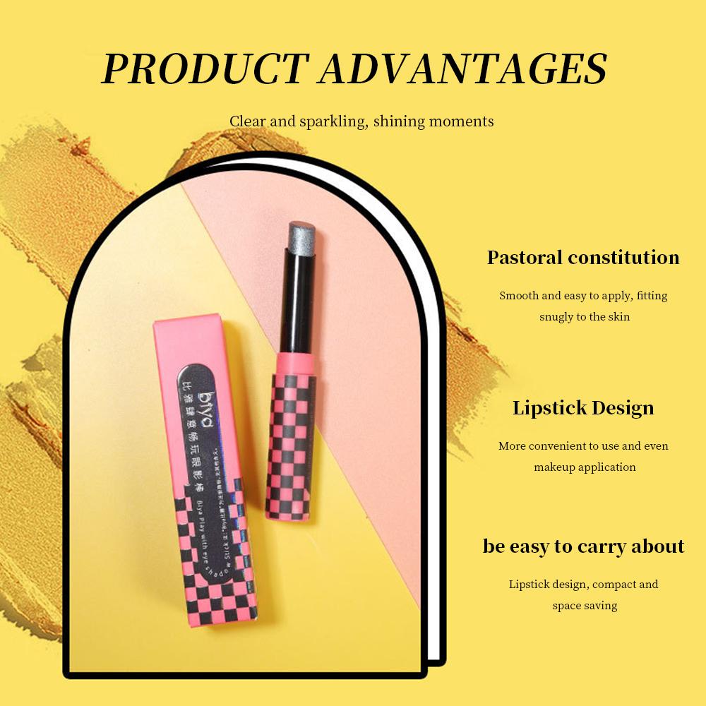 Biya Тени для век Highlight Eyeshadow Stick Стойкий макияж Мелкие блестки, которые не так легко улетучить Ленивые тени для век