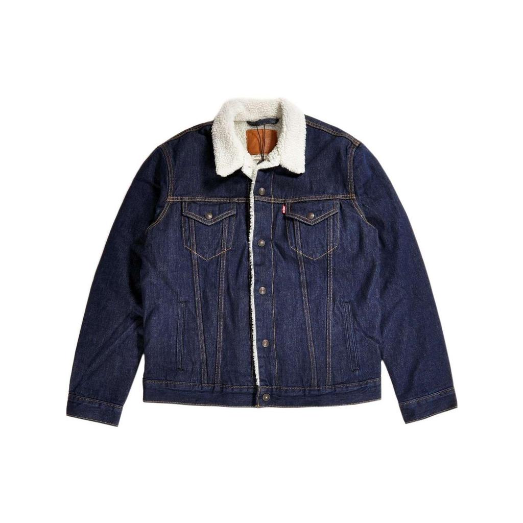 Levis Однотонная джинсовая куртка на одной пуговице с длинным рукавом Мужские куртки Темно-синий 16365-0084