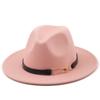 Simple Wide Brim Simple Church Derby Top Hat Panama Solid Felt Fedoras Hat for Men Women Artificial Wool Blend Jazz Cap