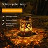 Solar Lantern Waterproof Metal Hollow Lantern Butterfly Flower Pattern Solar Powered Outdoor Decor LED Light