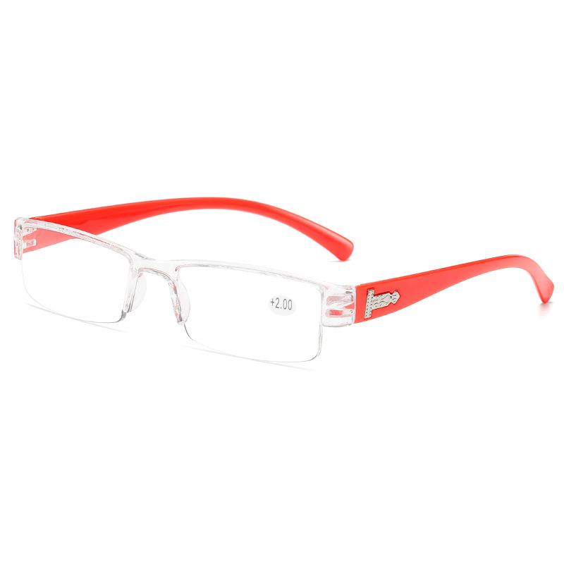 1 PC Half Frame Reading Glasses - Women/Men Older Fashion Presbyopic Eyeglasses Portable High-definition Vision Care +1.0~+4.0