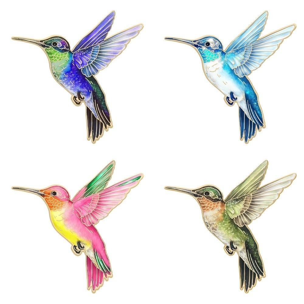 Vintage Bird Badge Pin Animal Bird Metal Pin Cute Hummingbird Enamel Brooch Female