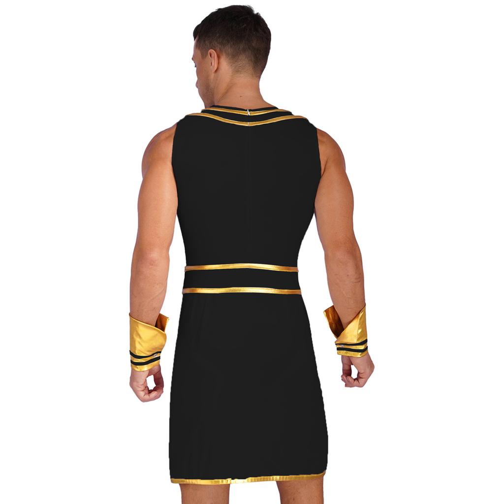 Мужской костюм Древнего Рима без рукавов, платье-майка, наряды для ролевых игр для тематической вечеринки на Хэллоуин