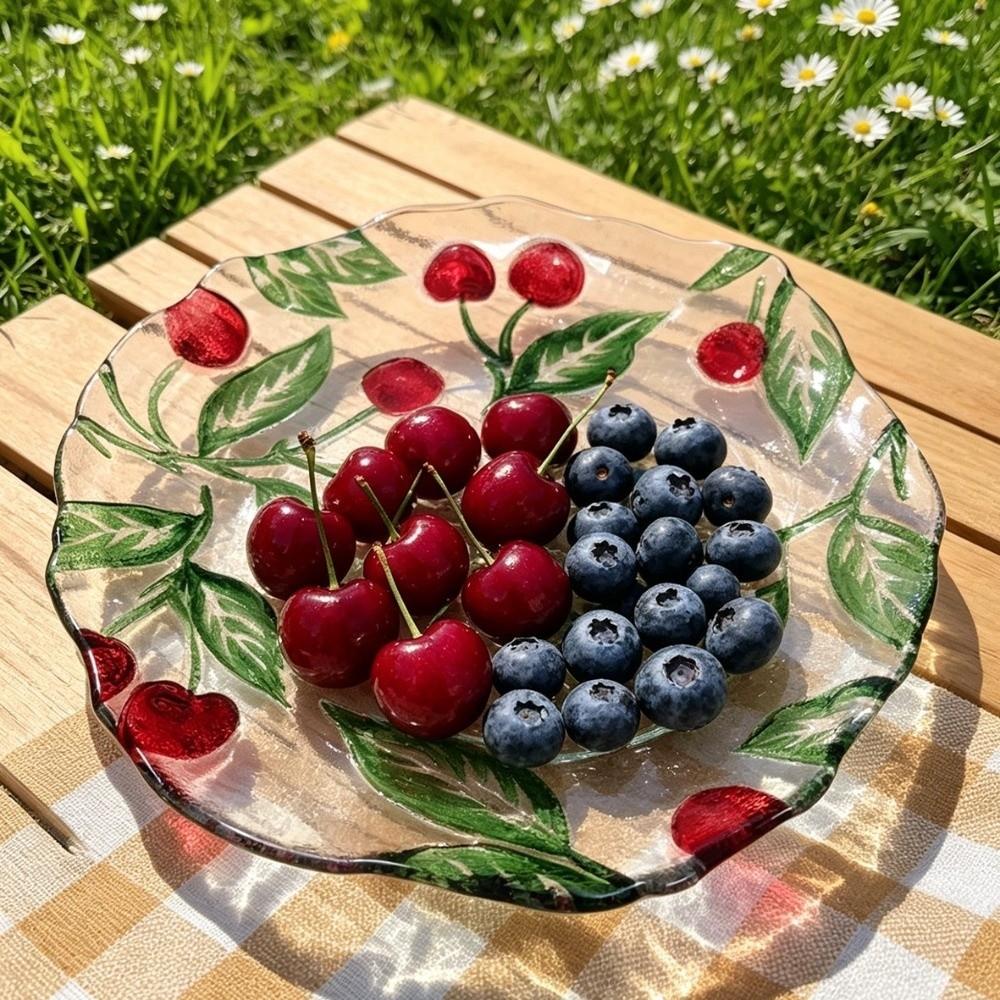 Safe Fruit Plate Lemon Pattern Dim Sum Plate Beautiful Dinner Plate Picnic