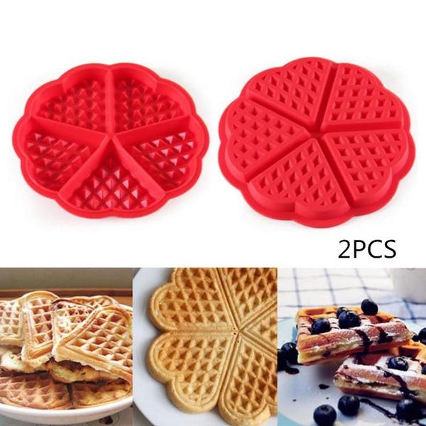 2шт вафельные формы силиконовые вафельницы формы для кексов в форме сердца инструменты для выпечки кухонные принадлежности