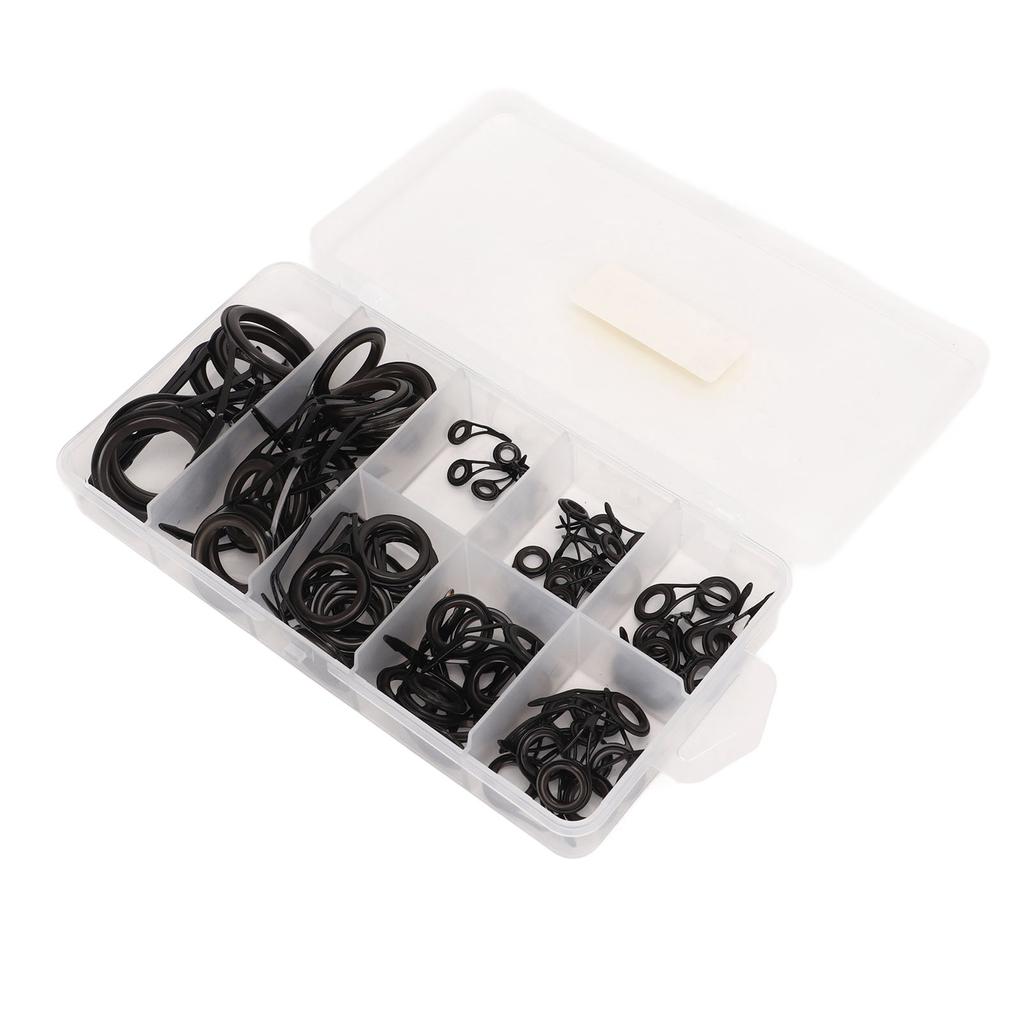 75 PCS Lure Fishing Rod Guide Ring Set Single Leg Stainless Steel Ceramic Guide Rings Fishing Gear