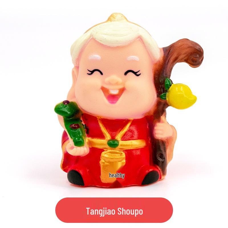 Топпер для торта на День Рождения Бога Долголетия Бабушки с веером из цветов сливы