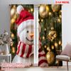 2pcs,2D Plane Printing Curtains Roller Blinds Cute Snowman Christmas Ornaments_b (3) Polyester Easy Install (without Rod) Home