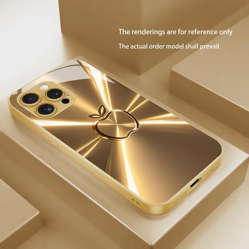 Чехол для телефона Aurora Colorful Desert Gold Glass Подходит для iPhone 17 16 15 14 13 12 11 Pro/Max/Plus Ударопрочная задняя крышка