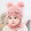 Newborn Kids Baby Boy Girl Pompon Hat Winter Warm Knit Crochet  Cap Scarf