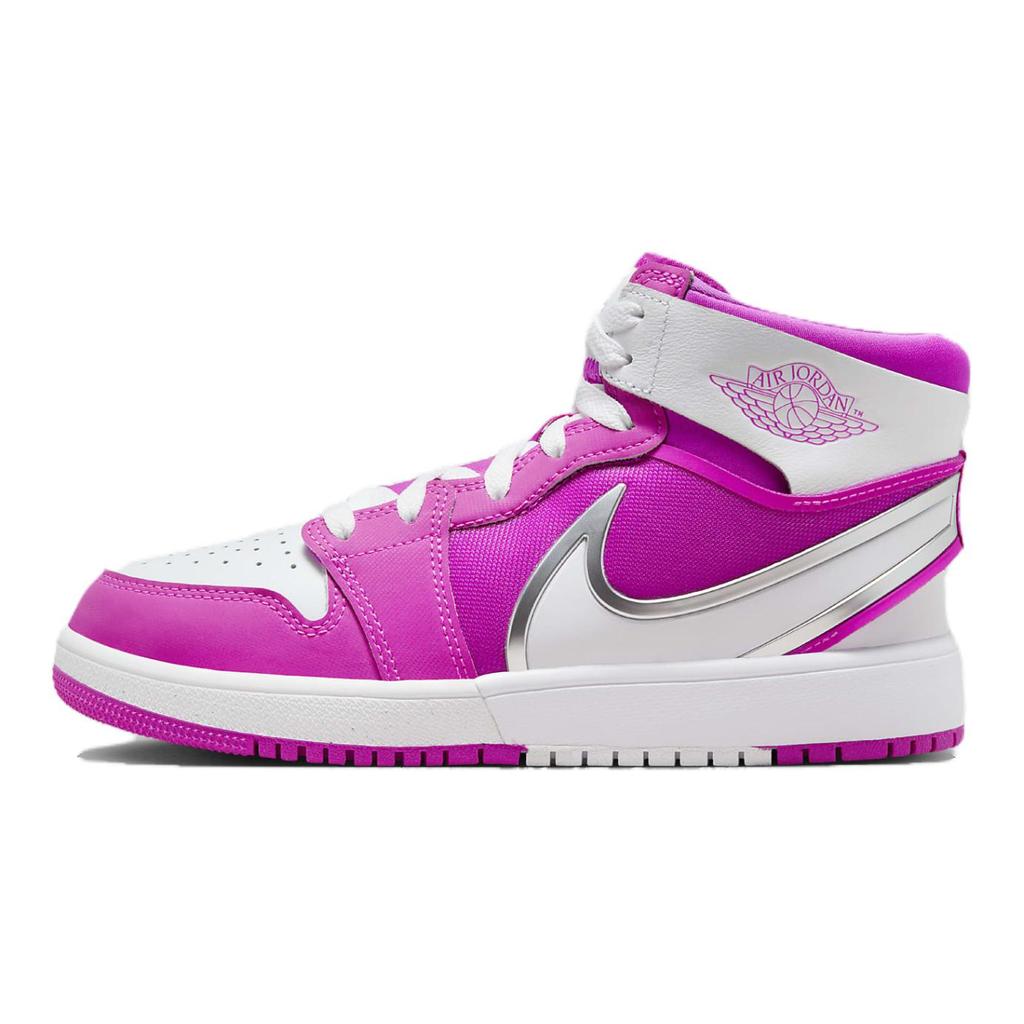 Jordan Air 1 Comfortable Versatile Non-Slip Wear-Resistant Mid-Top Kids Basketball Shoes Kids Sneaker Pink White FQ1281-601