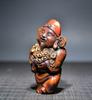 Chinese Boxwood Beautiful Wood Carved Painted Mammon Figure Statue Nice Art Work