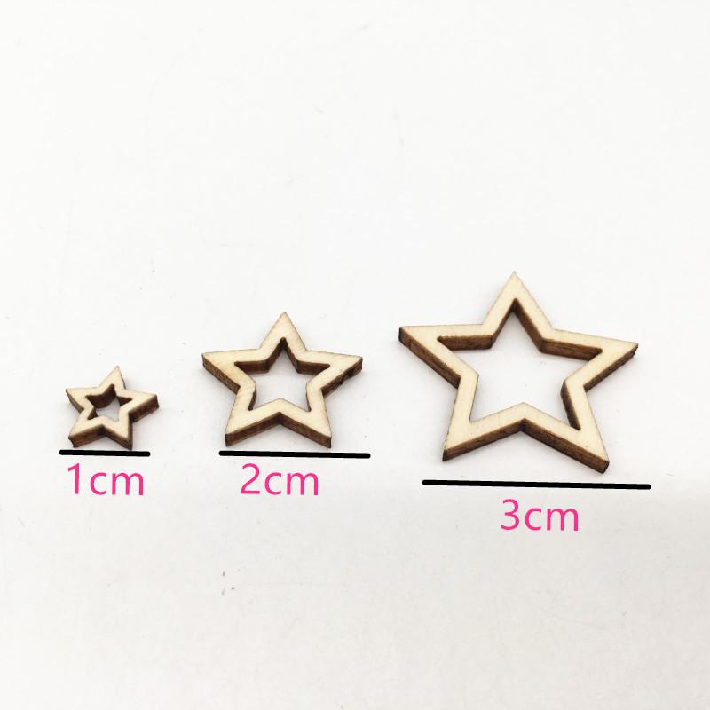 100PCS Wooden Crafts Five-pointed Star Hollow Wood Chip Handmade Accessories DIY Accessories
