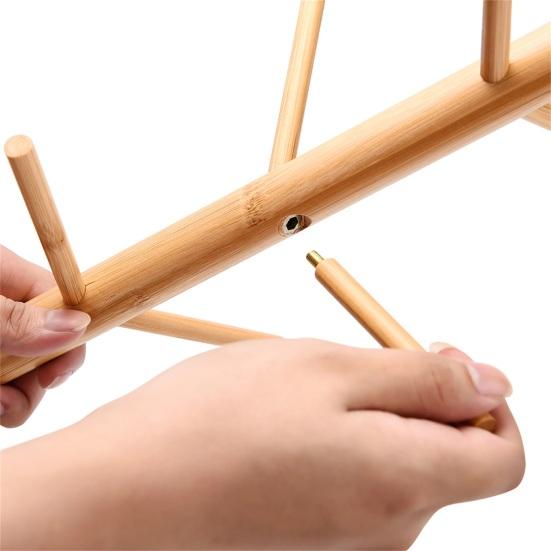 Mug Holder Rustic Display Wood Strong Bearing Coffee Cup Holder for Home