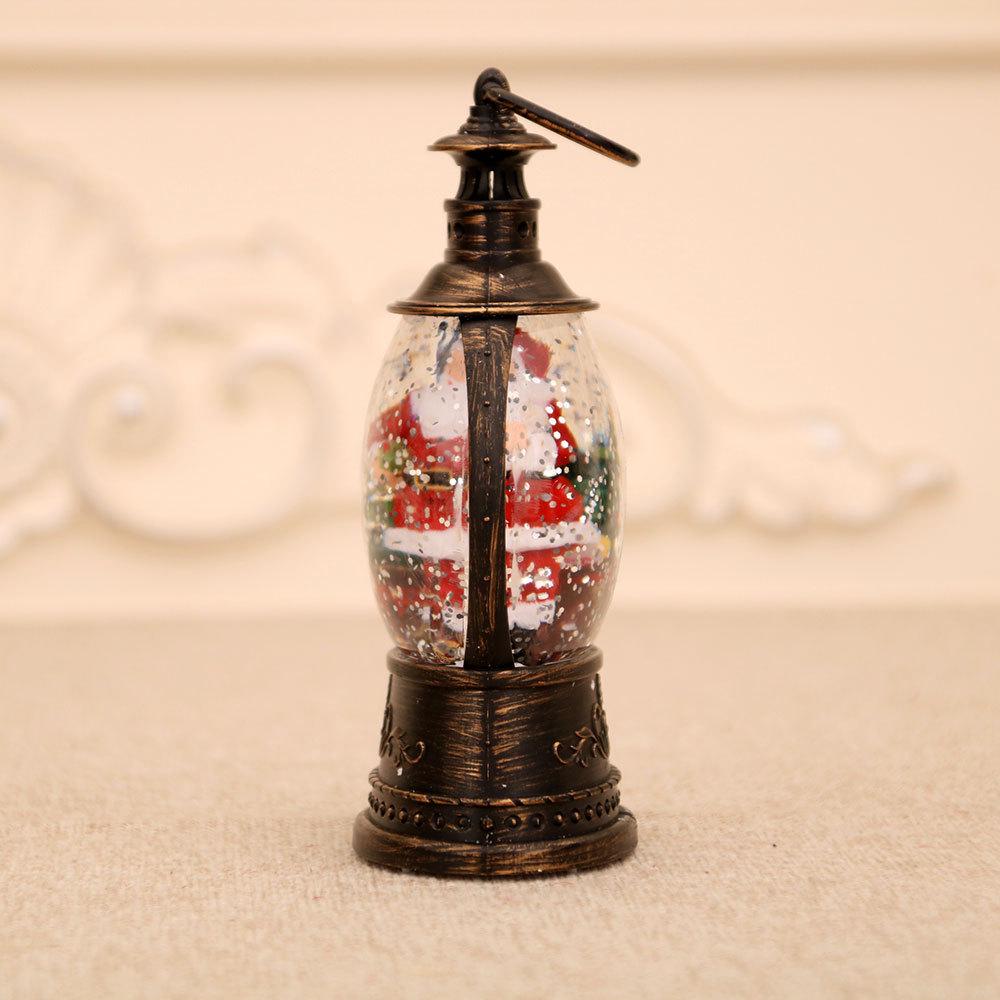 Ретро Рождественский фонарь: Светящаяся бутылка-лампа Санта-Клауса с музыкальными украшениями