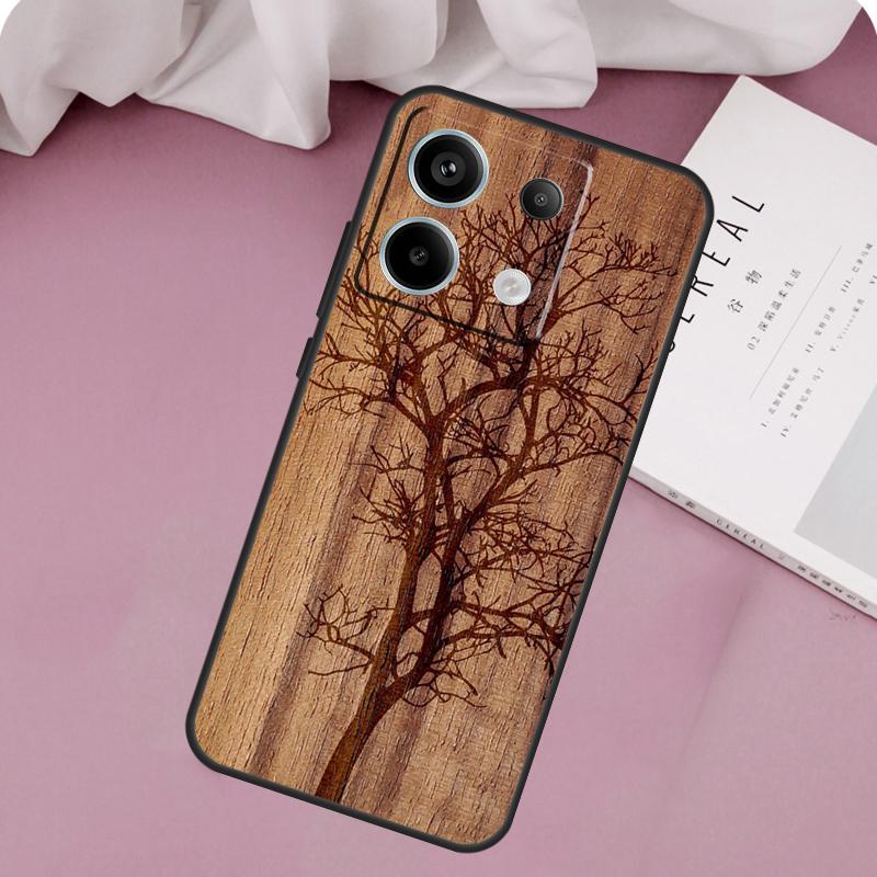 Дерево Цветок Бамбук Деревянный Чехол Для Xiaomi Redmi Note 13 Pro 11 10 9 12 Pro 9S 10S 11S 12S Redmi 9C 10C 12C 13C Чехол
