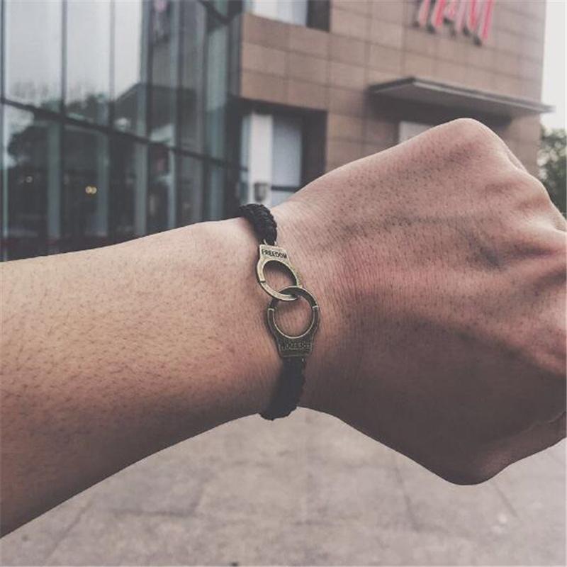 Handcuffs Bracelets For Women Men Lover Bracelet Valentine's Day Gift Pulseras Handmade