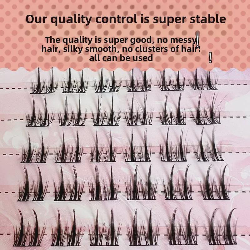 Накладные ресницы Yue Jiao Niang с двойным кончиком в стиле «кошачий эльф», густые и естественные