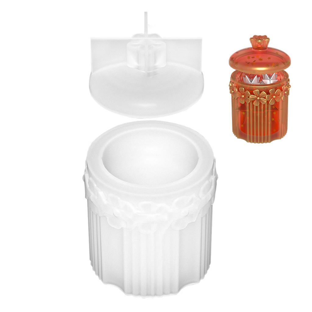 Jar Molds Storage Box Silicone Molds Lace Jewelry Box Epoxys Resin Moulds Container Molds for DIY Art Crafts Making