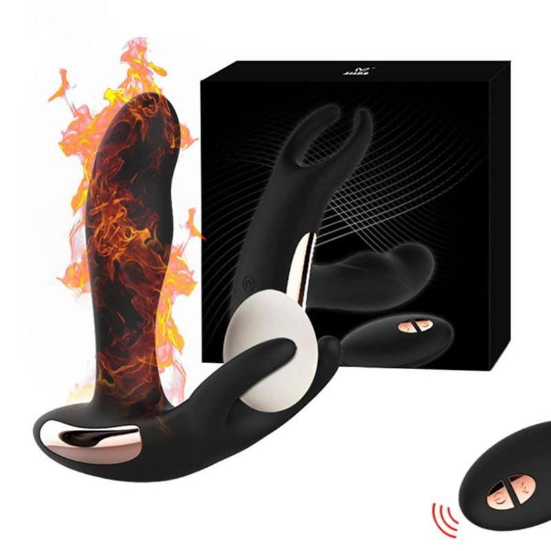 Массажер простаты с дистанционным управлением, нагревом, анальной вибрацией, анальная пробка, мастурбатор, игрушки для взрослых