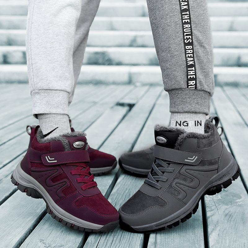 Elderly Shoes Men's Non-slip Soft Sole Middle-aged and Elderly Walking Shoes Winter Velvet Cotton Father Shoes Versatile Mother Shoes Women's Cotton