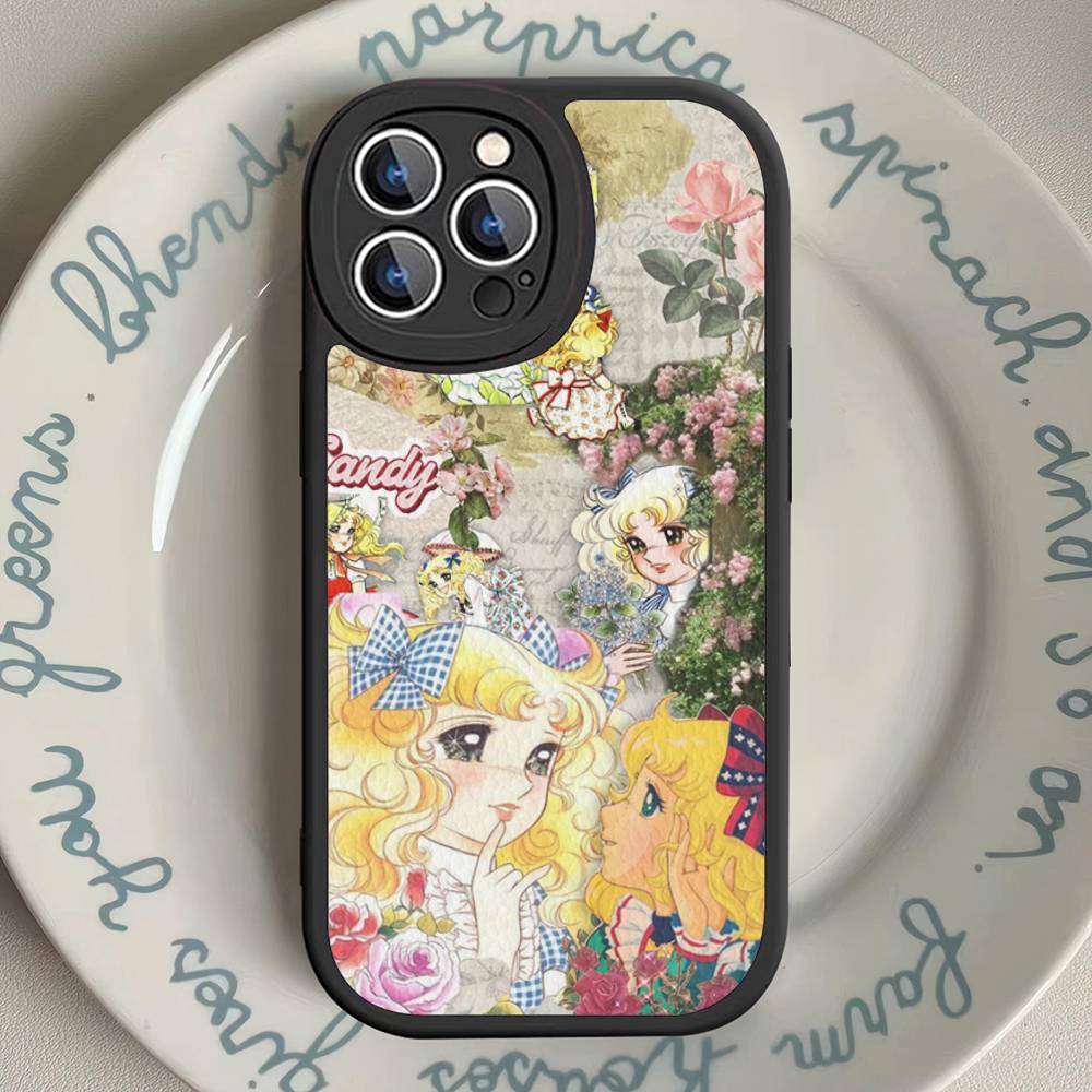 Чехол для телефона 'Manga Candy' для IPhone 16 15 14 13 12 11 Pro Max Plus Кожаный Мягкий Чехол