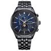 Серия Eco-Drive Водонепроницаемые 100 м Модный стиль Солнечный кварцевый механизм Часы из нержавеющей стали 42 мм Мужские часы синие BY1035-56L
