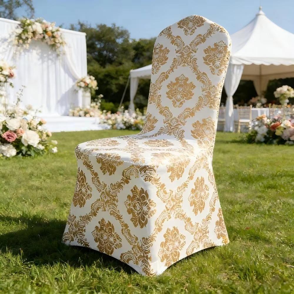Dust-proof Bronzing Elastic Chair Cover Full Cover Wedding Chair Cover Restaurant