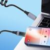 Кабель USB C для сверхбыстрой зарядки 100 Вт, не спутывающийся, безопасная и эффективная зарядка, цифровые мониторы мощности для электроники