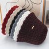 Autumn and winter wool wavy edge bucket hat women's gentle texture basin hat shows small face knitted bucket hat versatile