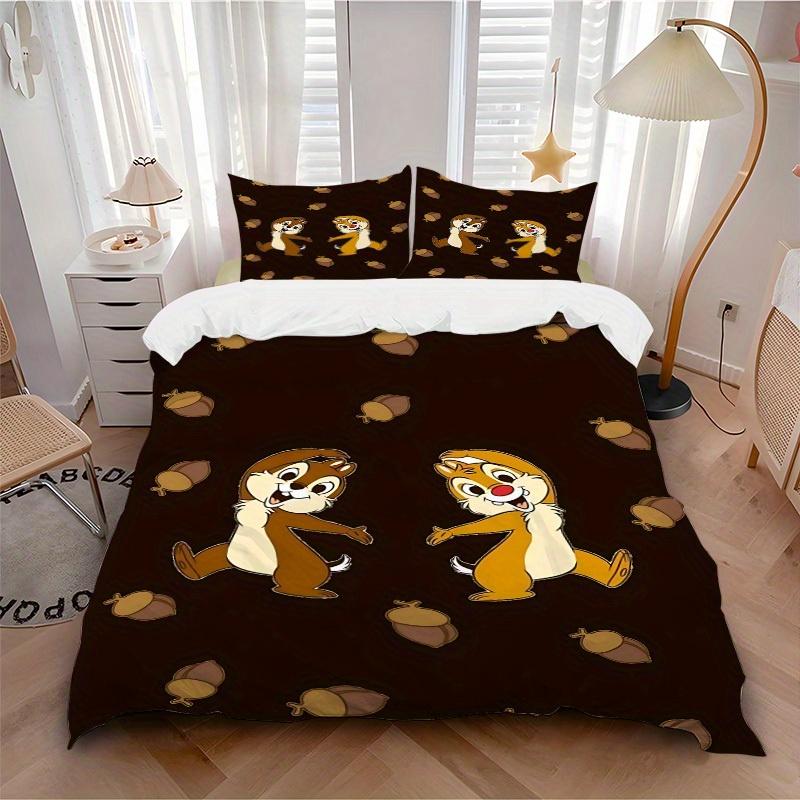 3pcs Chip 'n' Dale Printed Bedding Set,(Includes 1 Duvet Cover And 2 Pillowcases, Quilt Not Included) yy250814117