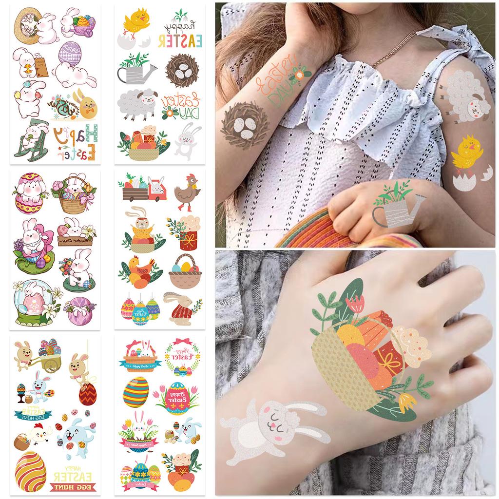 Hot Holiday Easter Tattoo Stickers Waterproof Holiday Party Party Children Disposable Tattoo Stickers