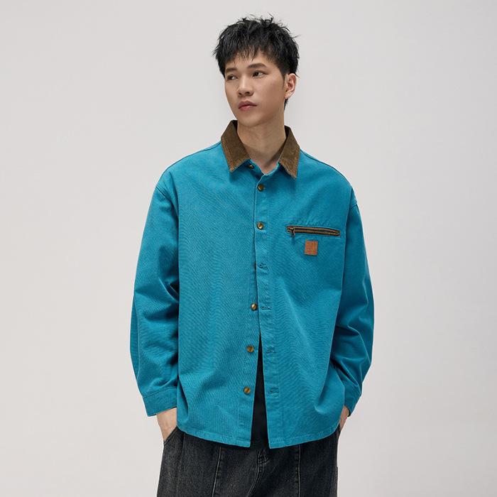 Высококачественная американская ретро-куртка Carhart Hunting Shirt Jacket Мужская контрастная цветная куртка с лацканами Tooling