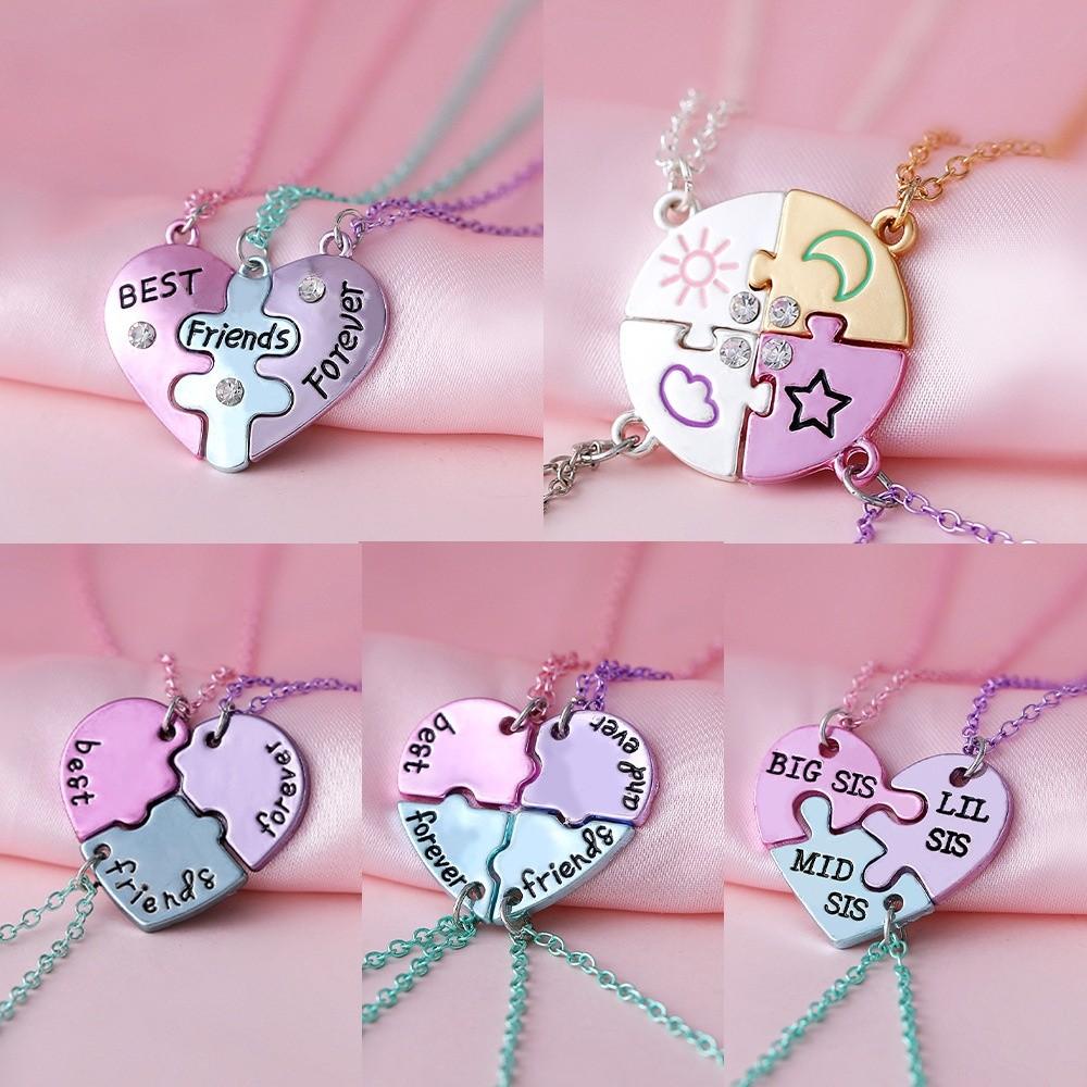 Portable Friend Necklace Adjustable Puzzle Pendant BFF Friendship Jewelry Women Jewelry