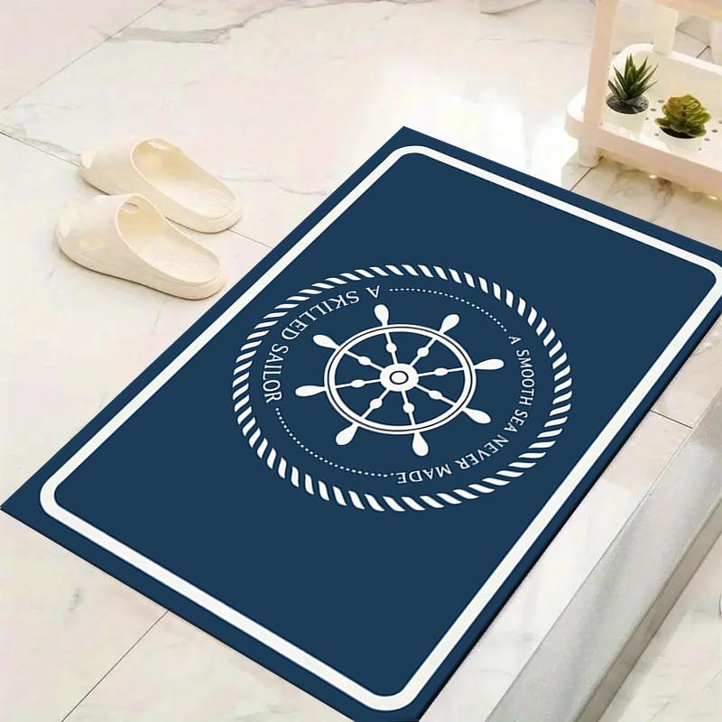 1Pc Smooth Sea Sailor Quote Rug, Office Carpet Indoor Outdoor Doormat, Non-Slip Soft, Living Room, Christmas Halloween Gift. M928577