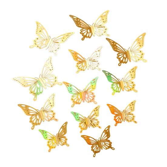 12 Pcs 3D Butterfly Wall Decor 3 Sizes Removable Hollow Mural Stickers for Bedroom Living Room Birthday Party Cake
