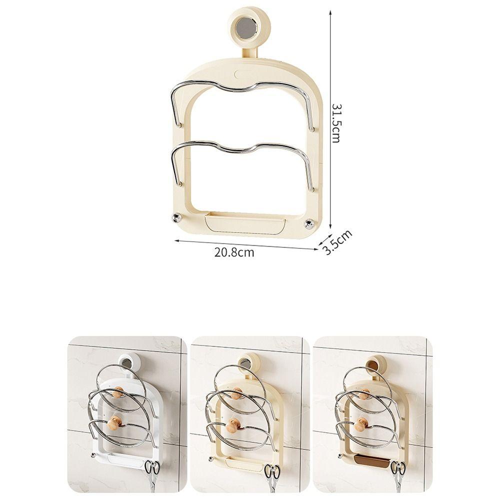 Настенный держатель для крышки кастрюли, держатель для разделочной доски без проколов, держатель для хранения крышек для кастрюль в кремовом стиле