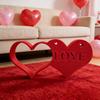 Art Craft Valentine Day Decorations Heart to Heart LOVE Ornaments Red Love Knot Ornament  Table