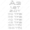 ABBD1 3D Chrome Black 45 40 35 30 TFSI 30 35 1.6 TDI 1.8 2.0 T ABS Emblem For A3 Series Car Trunk Styling Decals Badge Sticker