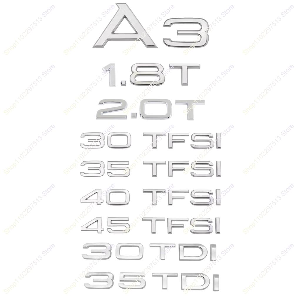 ABBD1 3D Chrome Black 45 40 35 30 TFSI 30 35 1.6 TDI 1.8 2.0 T ABS Emblem For A3 Series Car Trunk Styling Decals Badge Sticker