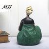 Сидящая африканская фигурка женщины, смоляная этническая статуэтка сидящей/стоящей женщины, ручная роспись, богемский декор для дома, настольное искусство