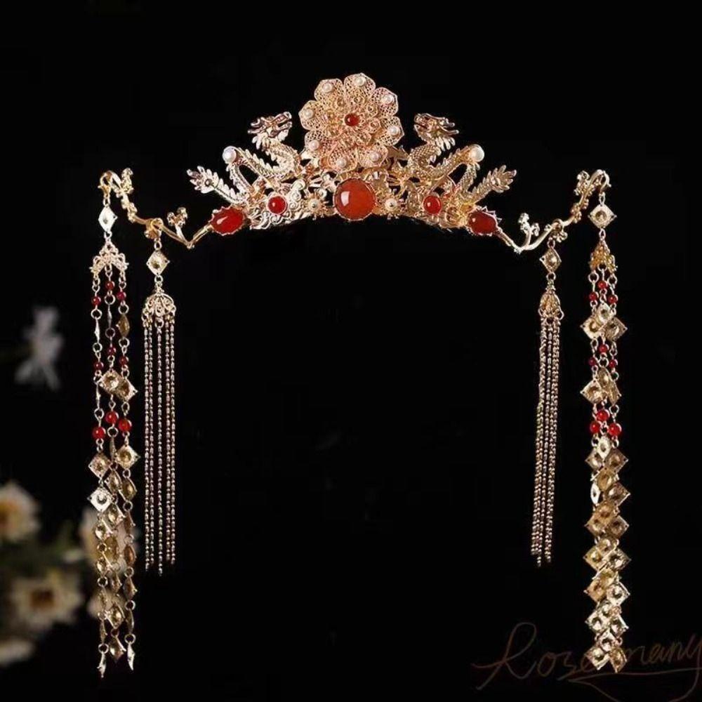 Zinc Zinc Alloy Hair Accessories Plastic Bride Coronet Ancient Bridal Headwear Hanfu