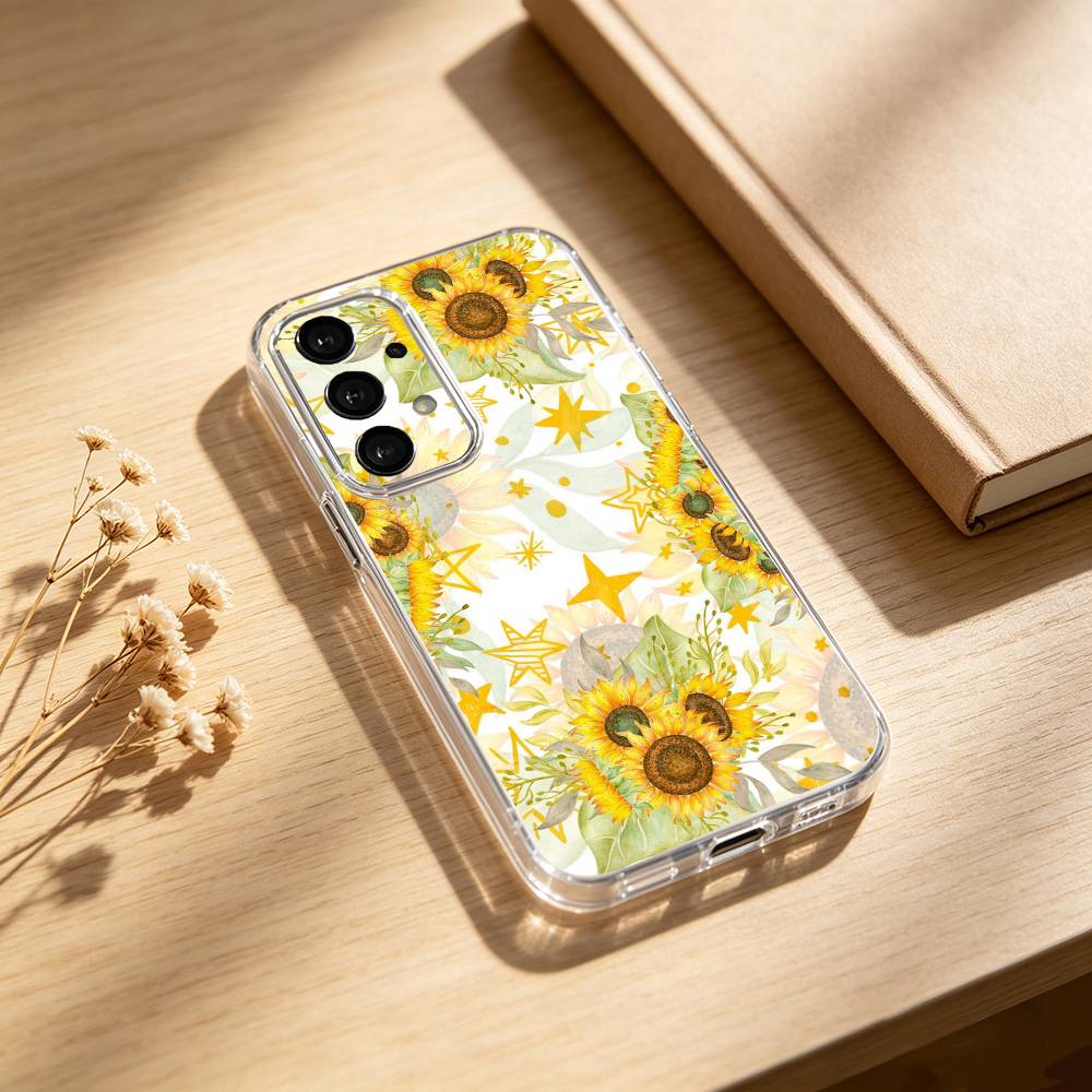 Sunflower blossoms phone Case For Samsung S25,24,21,22,23,30,Ultra,20,Plus,Fe,Lite,Note Transparent Cover