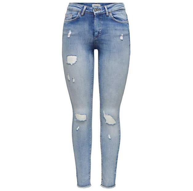 Only Blush Life Mid Waist Skinny Raw Ankle DT Jeans