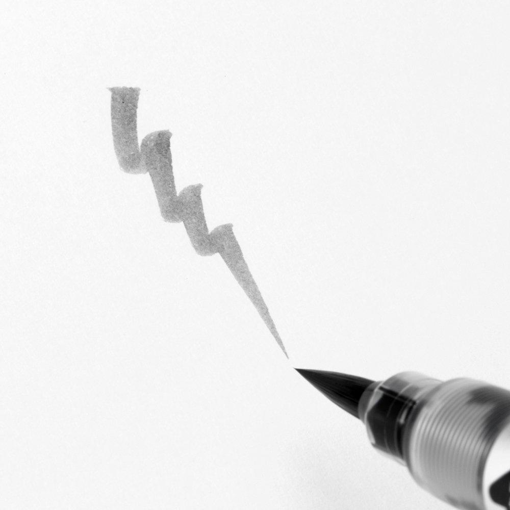 Pentel Brush Light Black XFL3L Pen, Ink,