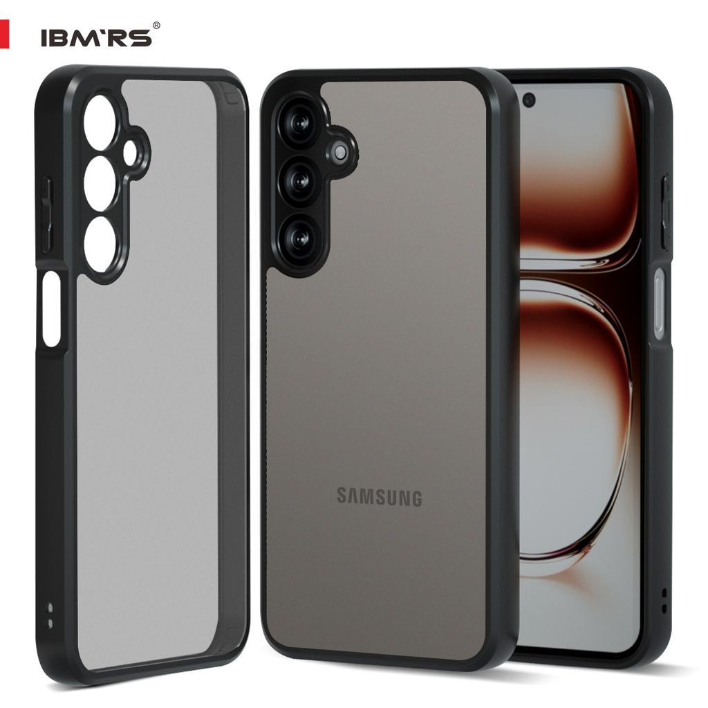(Comes with wrist strap)IBMRS Genuine Official Stand for Samsung Galaxy M35 Case,Shockproof Matte Translucent Phone Case, Camo Black